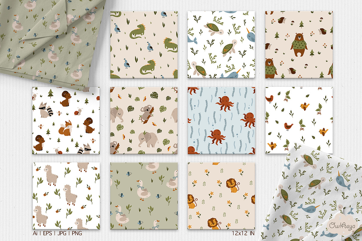 Animals alphabet collection, an Animal Illustration by owlasya (Photo 5 of 12)