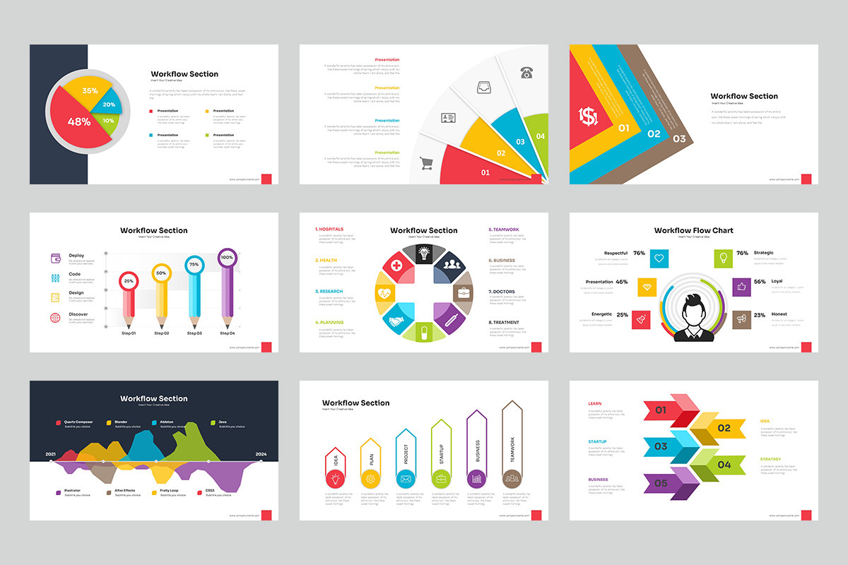 Workflow PowerPoint Templates, a Templates & Theme by Stock Shape (Photo 3 of 4)