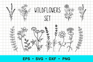 Wildflowers Vector Clip Art