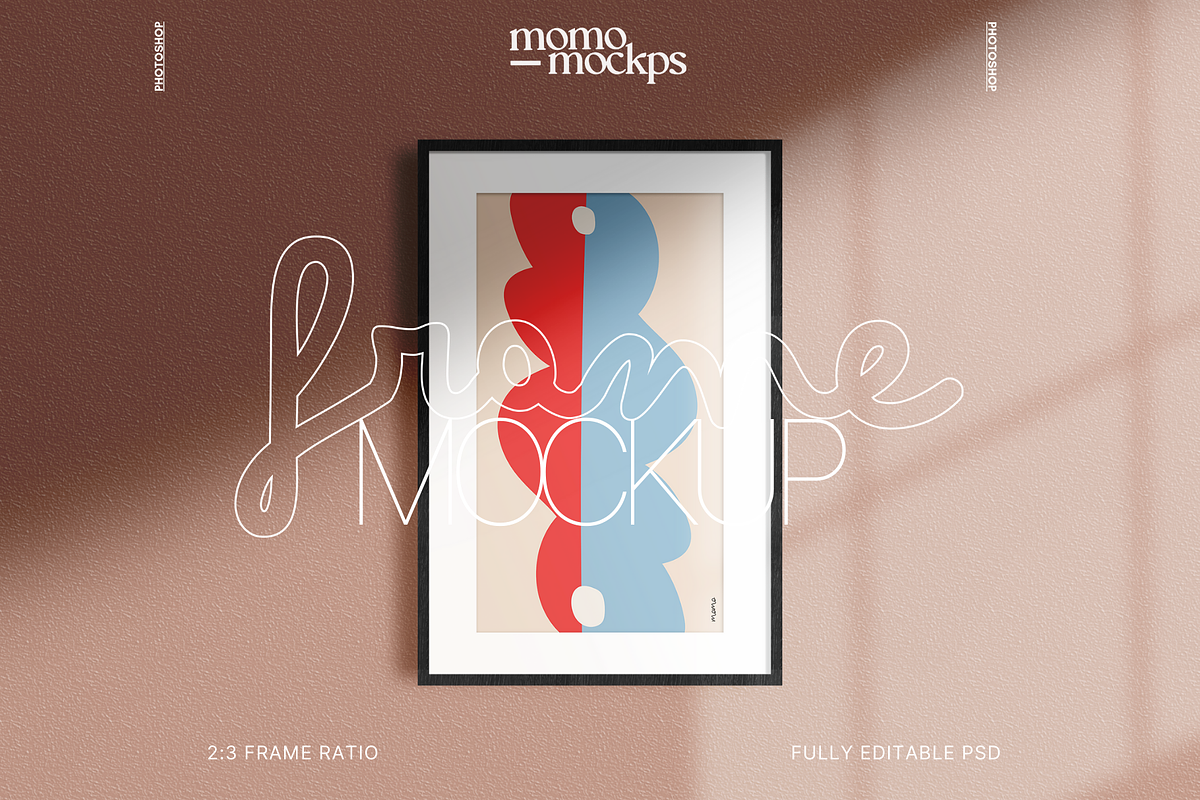 2:3 Ratio Black Wood Frame Mockup, a Household Mockup by momomockps (Photo 1 of 14)
