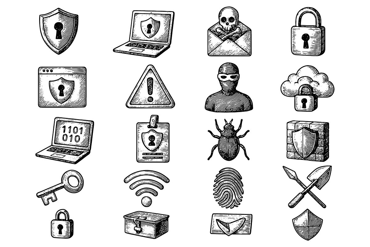 Cyber Security  Icons, an Object Graphic by RT Studio