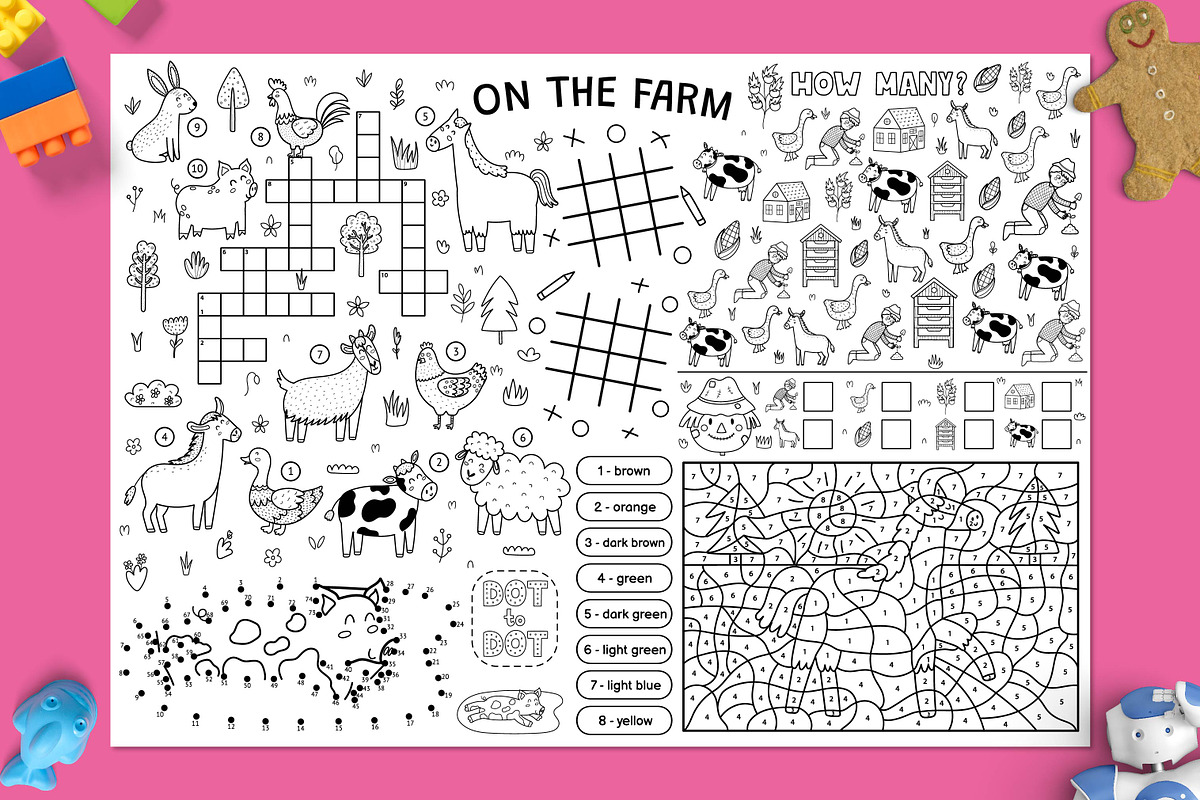 Farm Activity Play Mats, an Education Illustration by Gulnara Sabirova (Photo 4 of 10)