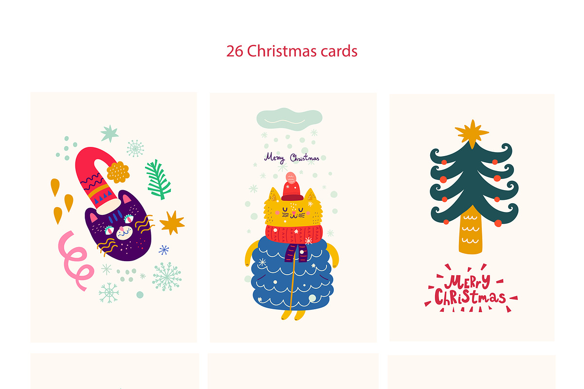 Christmas Cats, a Seasonal Illustration by MoleskoStudio (Photo 6 of 26)
