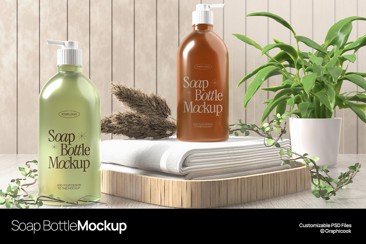 Soap Bottle Mockup, a Packaging Mockup by graphicook (Photo 1 of 4)