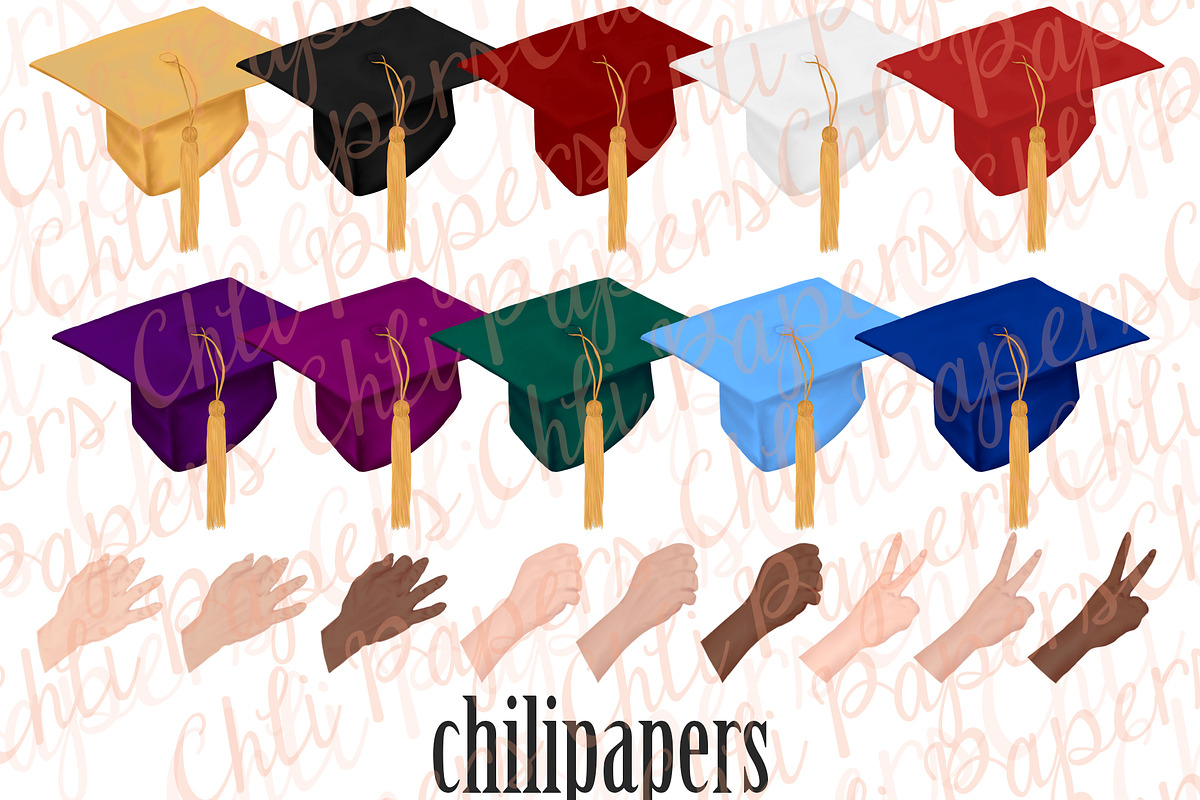 Graduation Clipart,Graduation gowns, an Education Illustration by chilipapers (Photo 3 of 5)