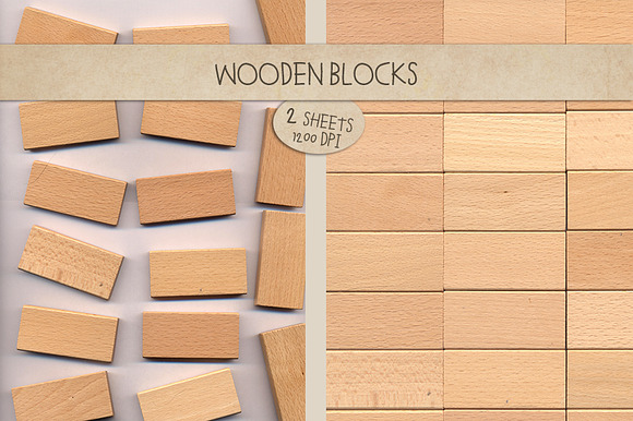 Wooden blocks, toys, texture preview 2