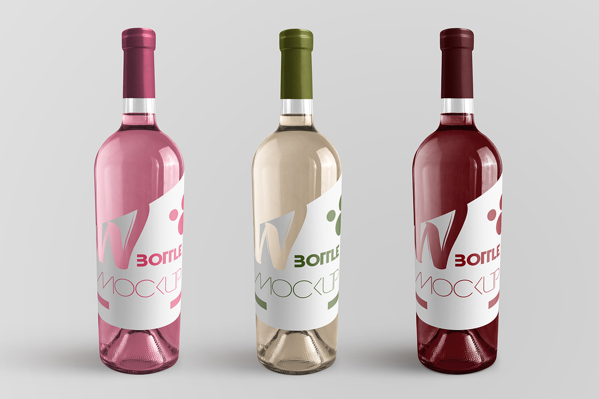 Wine Bottle Mock-Up Set in PSD, a Product Mockup by PSD Market (Photo 1 of 8)