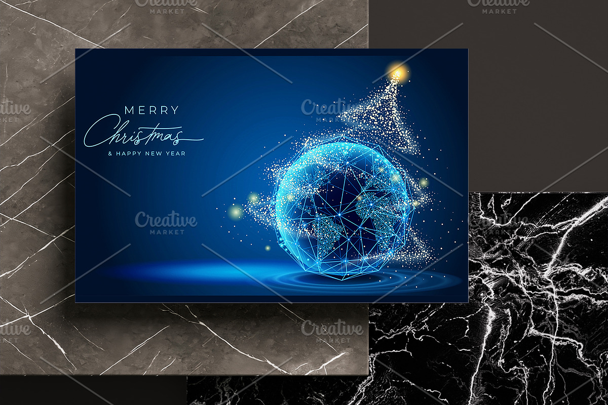 Cyber Christmas Vector Background, a Wallpaper Graphic by Valenty (Photo 3 of 3)