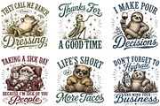Funny Lazy Animals Clipart Bundle, a Seasonal Illustration by OK Design (Thumbnail 3 of 6)