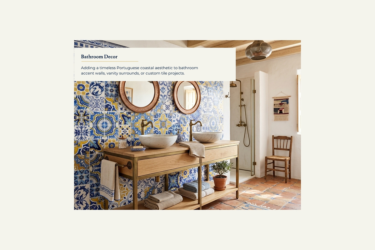 Azulejo Tiles Wall Mural Print, a Wallpaper Graphic by ilonitta (Photo 8 of 10)