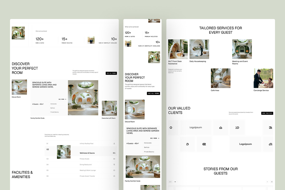 Hotel & Resort Website UI Figma, an UI Kit Template by peterdraw (Photo 2 of 7)