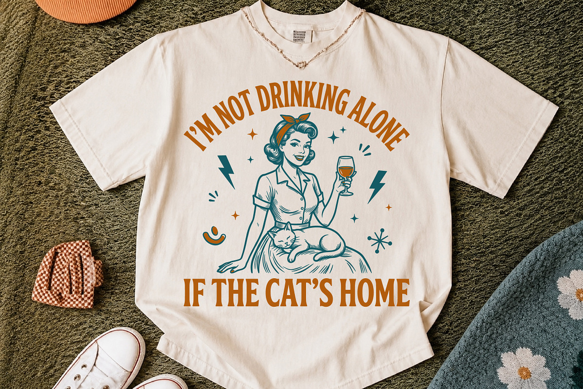 Not Drinking Alone Cat PNG, Trendy, a Person Illustration by Libby Wishes (Photo 2 of 4)