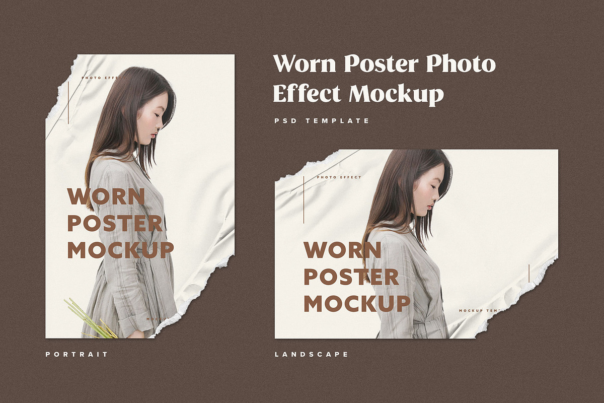 Ripped Paper Poster Mockup Set, a Print Template by veila.me (Photo 2 of 5)