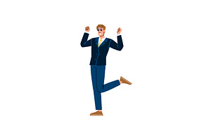 Happy businessman celebrating, a Person Illustration by pikepicture