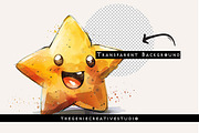 Cartoon Star PNG Clipart Set, an Object Illustration by Geniecreativestudio (Thumbnail 2 of 9)