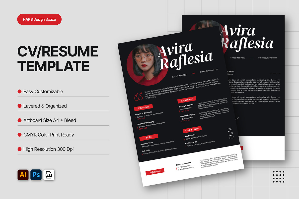 CV Resume Template, a Resume Template by Haps Space
