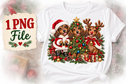 Dachshund Christmas Png, a Seasonal Illustration by Watercolor design (Thumbnail 2 of 3)