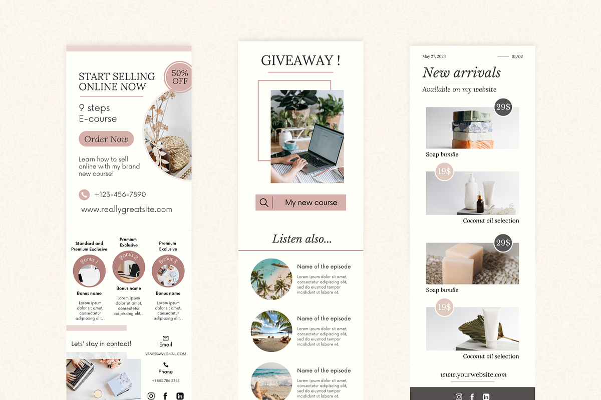 Canva Mailchimp Template Pack, an Email Template by PittaFinePrint (Photo 6 of 9)