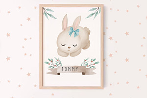 Baby Bunny Gender Reveal Clipart