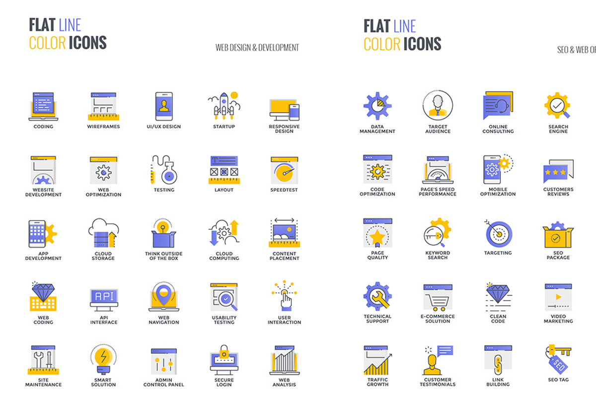 Set of flat smooth gradient icons, an Icon by Creative Graphics (Photo 8 of 12)