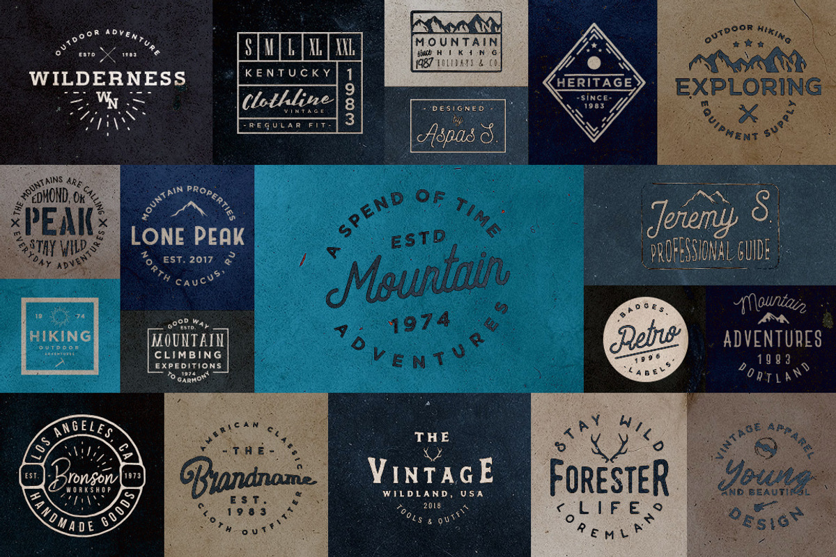 [vol. 2] 20 Minimal Retro Badges, a Branding & Logo Template by Roman Paslavsky (Photo 3 of 8)