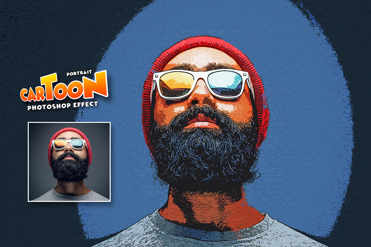 Portrait Cartoon Effect FX, an Action Add-On by U_Design (Photo 4 of 8)