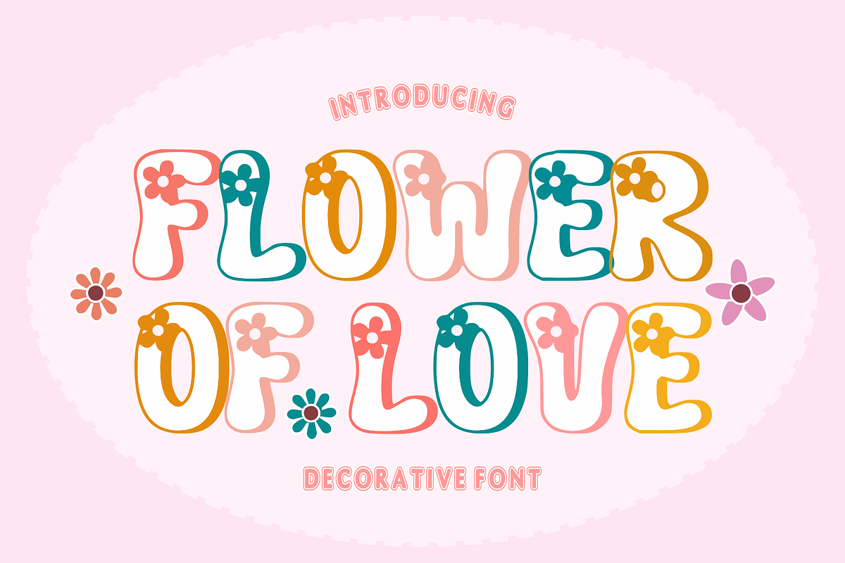 Flower of Love - Flower Font Types, a Font by KiddoGlyphs Studio (Photo 1 of 5)