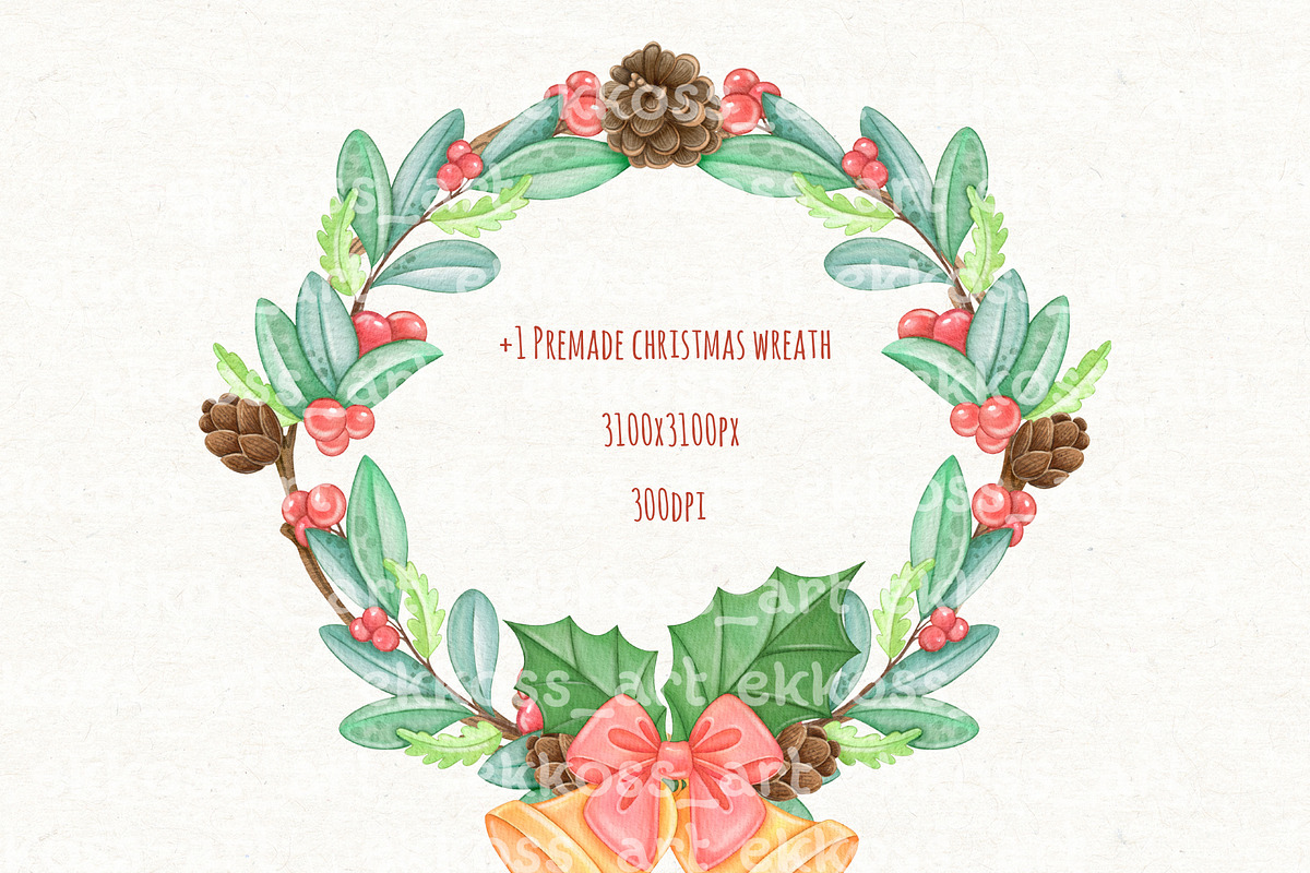 Christmas Clipart, Cute Santa Claus, an Illustration by ekossa_art (Photo 8 of 9)