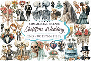 Halloween Skeletons Wedding Clipart, an Illustration by designcity5 (Thumbnail 1 of 5)