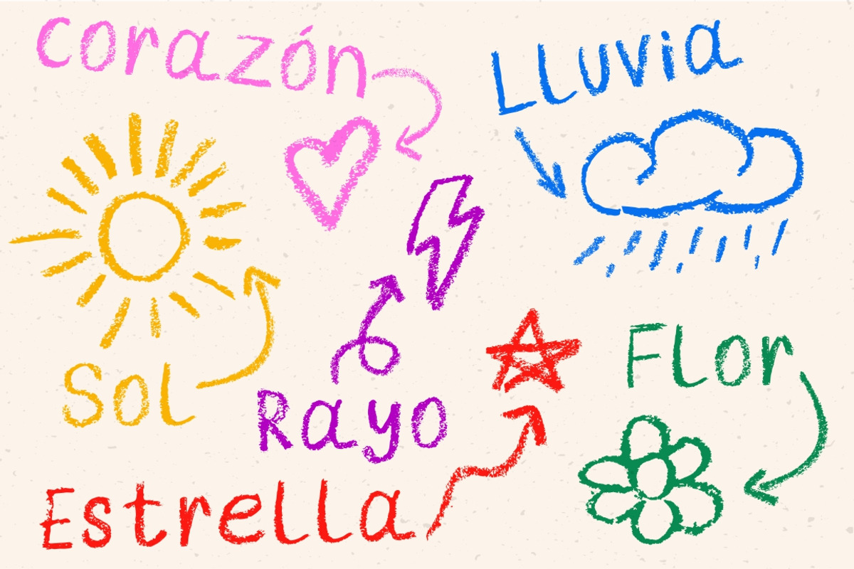 Dos Crayones 2 textured fonts, a Handwritten Font by Fat Hamster (Photo 2 of 18)