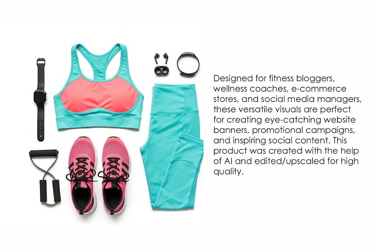 Activewear & Gym Gear Flatlay Set, a Sport Illustration by StockVerse Creative (Photo 3 of 3)