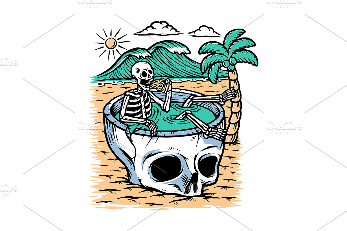 Take time to chill on the beach, a Person Illustration by gunaonedesign (Photo 1 of 5)