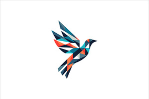 Abstract geometric flying bird logo, a Branding & Logo Template by Vectorium Studio