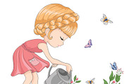 set with 32 cartoon girls-cute girls, an Animal Illustration by StudioLondon (Thumbnail 23 of 33)