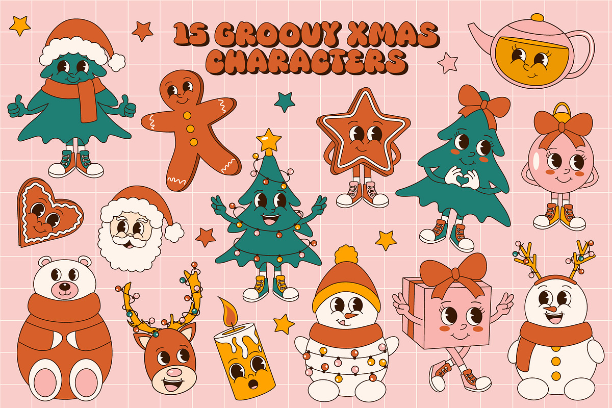 Merry Groovy Christmas Collection, a Seasonal Illustration by Alla's Creations (Photo 3 of 13)