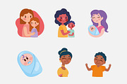 Mothers Day Illustrations Set, a Seasonal Illustration by studiogstock (Thumbnail 2 of 4)