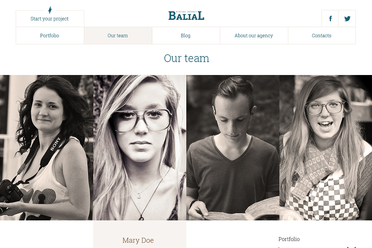 Balial PSD portfolio theme, a Websites & App Template by equoru (Photo 4 of 5)
