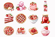 Watercolor Strawberry Clipart, an Illustration by Design Market (Thumbnail 3 of 5)