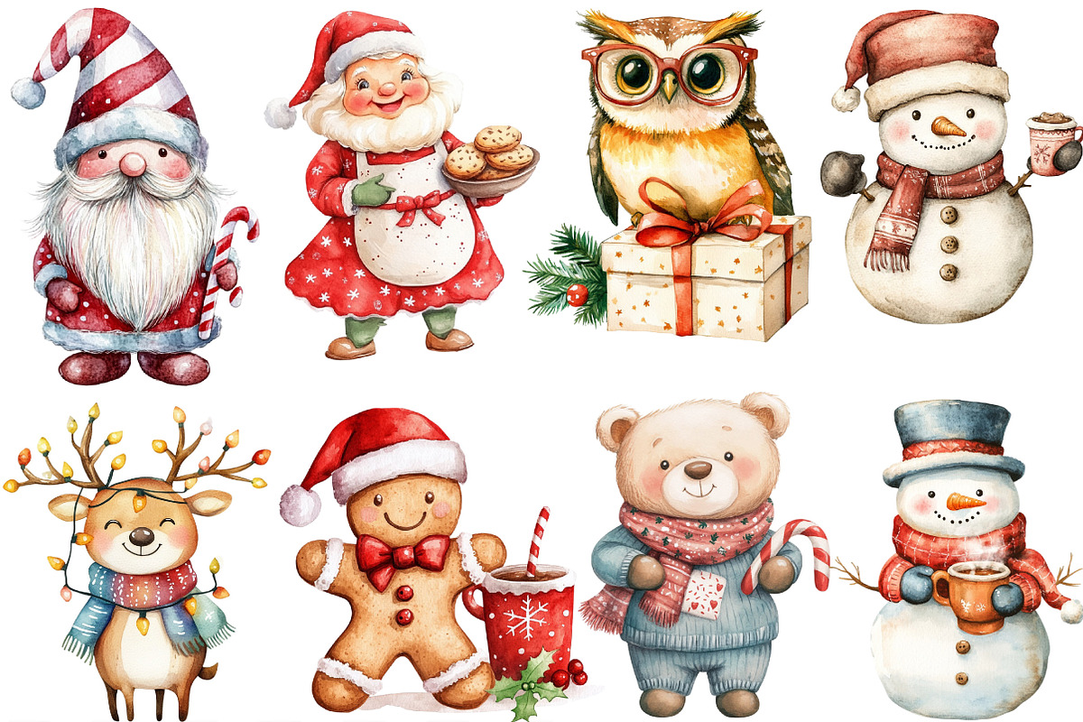 Christmas Characters Png, an Illustration by Designking (Photo 3 of 4)