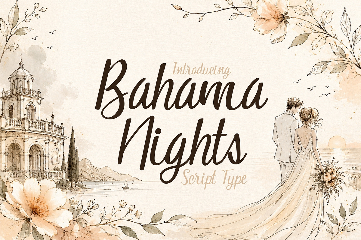 Bahama Nights Script, a Script Font by HipFonts