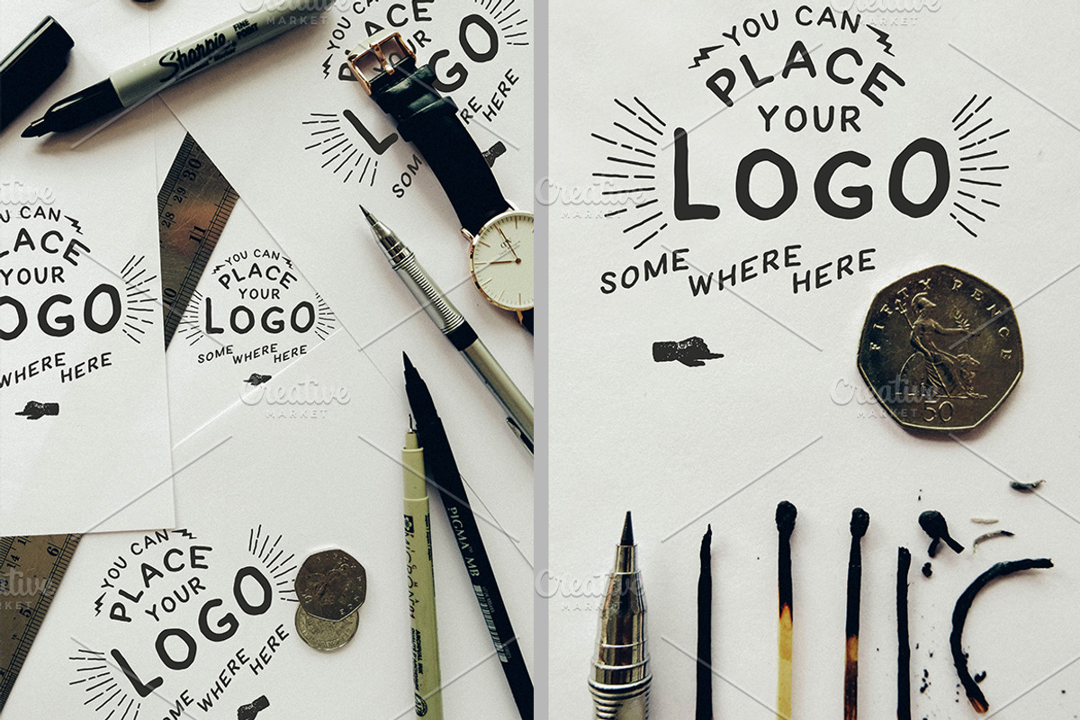 Hand Lettering Logo Mockups, a Product Mockup by BlueRobinDesignShop (Photo 2 of 6)