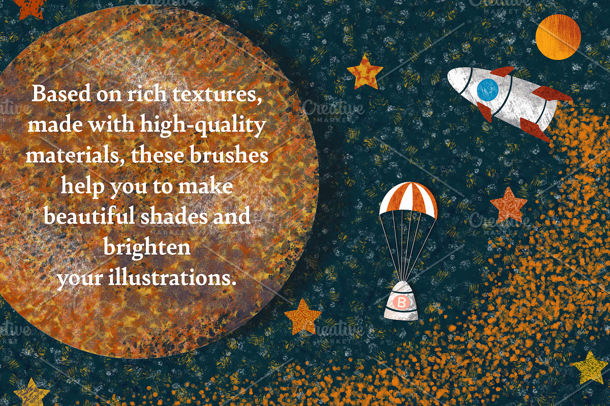 Texture Shader Brushes for Procreate, a Brush Add-On by Biso Studio (Photo 2 of 6)