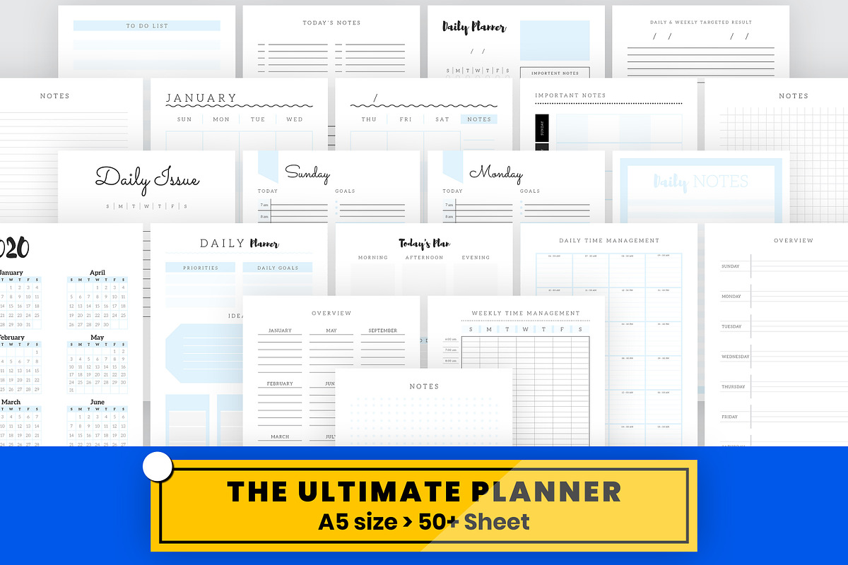A5 Ultimate Planner Sheet, a Stationery Template by Amit Debnath (Photo 1 of 6)
