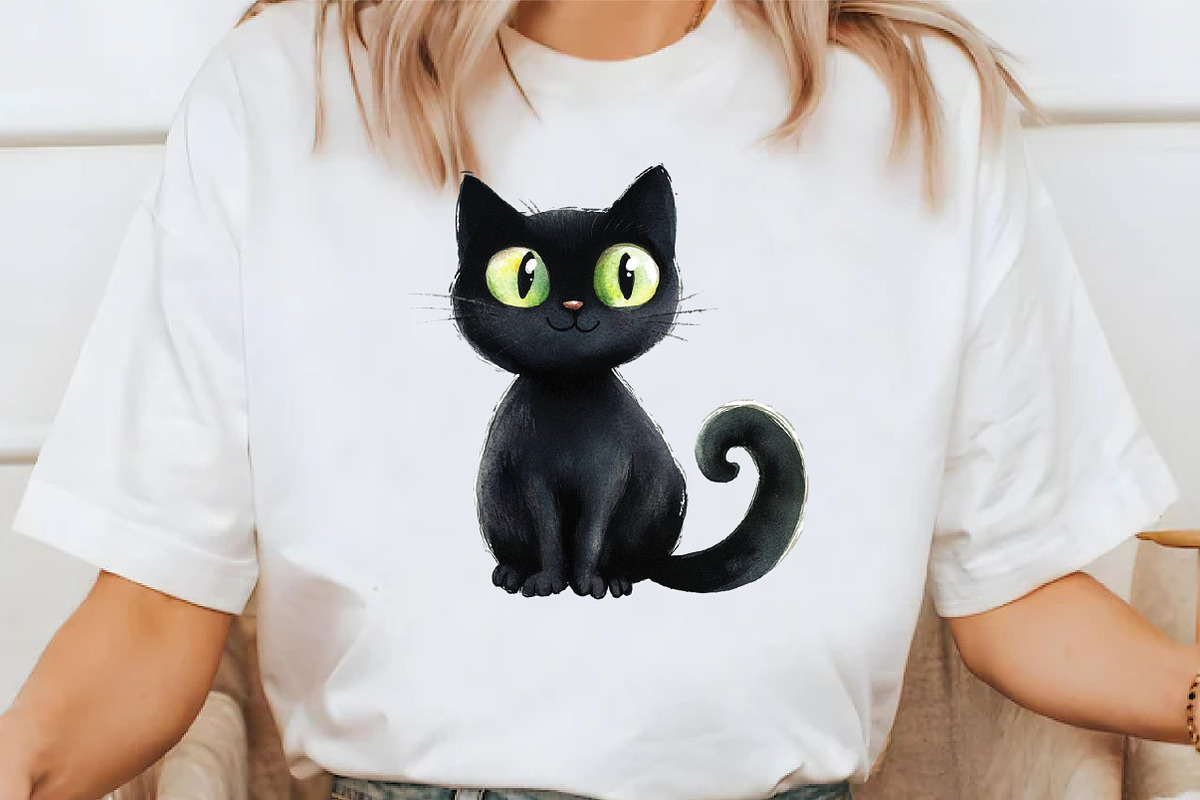 Black Cat Clipart Sublimation, an Illustration by Libby Wishes (Photo 5 of 6)