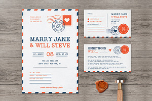 Airmail Wedding Invitation