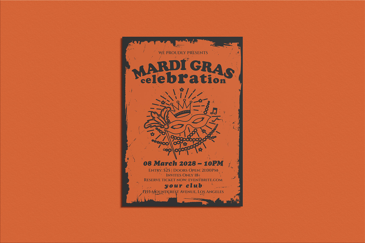 Mardi Gras Celebration Flyer preview 2