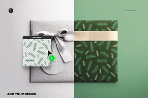 Slim Gift Box Mockup With Bow