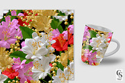 Bright Luxury Flowers Digital Paper, a Pattern Graphic by Creative Store (Thumbnail 2 of 5)