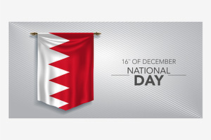 Bahrain national day vector card, an Illustration by Darth Vector