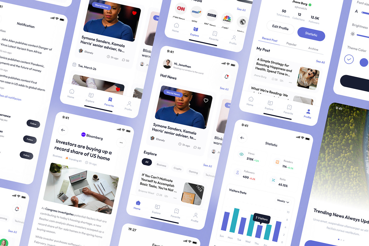 Paragraf - News Portal App Ui Kits, an UI Kit Template by Minialis (Photo 5 of 6)